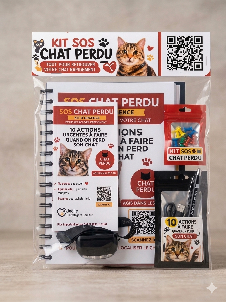 Kit d'Urgence SOS CHAT PERDU – Agissez Vite, Retrouvez-le !
